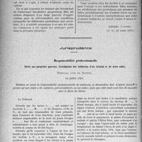 4097 - Page 5060 - Assurances sociales. Matériel obstétrical pour Assurée sociale. Conditions d’attribution des prestations de l'assurance-maternité / Jurisprudence. Responsabilité professionnelle. Décès par gangrène gazeuse. Inculpation des médecins d’un hôpital et de leurs aides
