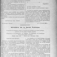 4124 - Page 5087 - Brevet de tourisme aérien. Examen médical préalable. Arrêté du 29 avril 1931 / Ministère de la Santé Publique. Proposition de résolution relative à l’extension du ministère de la Santé publique, présentée par M. Georges Faugère, sénateur. Exposé des motifs