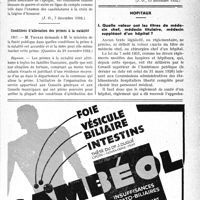 0012 - Page XIII-11 - A travers l’officiel. Réponses des Ministres aux questions des Parlementaires. Affectation des médecins de réserves / Conditions d’allocation des primes à la natalité / Hôpitaux. Quelle valeur ont les titres de médecin chef, médecin titulaire, médecin suppléant d’un hôpital ?