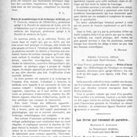 0037 - Page 36 - Partie scientifique. L’actualité scientifique. Les Livres. Les hémorragies en oto-rhino-laryngologie, par Henri Aloinet Robert Noel, Les Presses universitaires de France / Précis de propédeutique et de technique médicale, par V. Cordier / Précis d’histologie, par Dr Jean Verne, Amédée Legrand, éditeur, Paris / Les livres qui viennent de paraître…