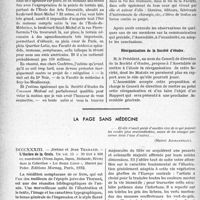 0051 - Page 50 - Partie professionnelle, Hygiène, Assistance, Mutualité, Intérêts corporatifs, Variétés. Travaux originaux. Société d’études du « concours médical ». Assemblée générale du 16 novembre 1932. Transfert de la Faculté de médecine de Paris / Réorganisation de la Société d’études / La page sans médecine