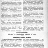0056 - Page 55 - Partie professionnelle, Hygiène, Assistance, Mutualité, Intérêts corporatifs, Variétés. Faculté de médecine de Paris. Enseignement et actes de la Faculté / Hôpitaux de l’assistance publique de Paris. Enseignement, concours, avis divers