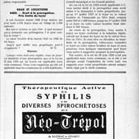 0068 - Page LXV-67 - Correspondance. Accidents du travail. Accident causé à un jeune ouvrier frappé par un camarade / Baux et locations. Droit à la prorogation. Prix limite du loyer