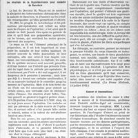 0094 - Page 93 - Partie scientifique. L’actualité scientifique. La presse. Les résultats de la thyroïdectomie pour maladie de Basedow [(La Presse Médicale, 13 juillet 1932)] / Cancer et traumatisme [(Journal de Médecine de Bordeaux, 20 juillet 1932)]