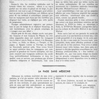 0113 - Page 112 - Partie professionnelle, Hygiène, Assistance, Mutualité, Intérêts corporatifs, Variétés. Travaux originaux. Variétés. Dîner du « concours médical », 16 novembre 1932. Toast du Docteur L. Mayer / La page sans médecine