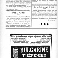 0119 - Page 118-XLVIII - A travers l’officiel. Réponses des ministres aux questions des Parlementaires. Prix de Journal applicable dans les sanatoriums pour les assurés sociaux / Oeuvre L. Plantier. Caisse de prêts d’honneur du « Concours Médical » / Les certificats exempts de timbre