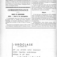 0121 - Page 120-L - A travers l’officiel. Syndicat des médecins de la Seine. Assemblée générale / Correspondance. Baux et locations. Droit à la prorogation