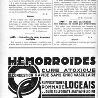 0123 - Page 122-LII - Correspondance. pro pharmacie. Conditions à remplir pour exercer la pro pharmacie / Application du tarif des accidents du travail. Ablation d’une petite exostose profondément située / Extraction de corps étrangers multiples / Un aide anesthésiste non médecin ne reçoit pas d’honoraires