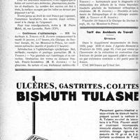 0135 - Page 134-VIII - Dernières nouvelles. Légion d’honneur des réserves / Le Salon des médecins / Conférences d’ophtalmologie / Tarif des Accidents du Travail / Erratum