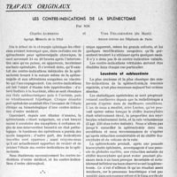 0144 - Page 143 - Partie scientifique. Travaux originaux. Les contre-indications de la splénectomie, par MM. Charles Aubertin et Yves Delagenière. Leucémie et subleucémie