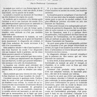 0148 - Page 147 - Partie scientifique. Travaux originaux. Clinique chirurgicale, Hôpital Cochin. Luxation ancienne du coude, par le Professeur Lenormant