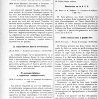 0159 - Page 158 - Partie scientifique. L’actualité scientifique. Les Sociétés Savantes. Paris. Sur les épidémies en 1931, (Académie de médecine ; 29-11-1932) / Action de l'insuline dans la néphrite chronique, (Académie de médecine ; 29-11-1932) / La collapsothérapie dans la bronchiectasie, (Académie de médecine ; 29-11-1932) / Un nouveau digitalique : le cryptostegia madagascariensis, (Académie de médecine ; 6-12-1932) / Action des sels halogénes de magnésium sur le pH urinaire, (Académie de médecine ; 6-12-1932) / Vaccination par le B. C. G, (Académie de médecine ; 6-12-1932) / Greffe ovarienne dans la grande lèvre, (Société de chirurgie ; 26-10-1932)