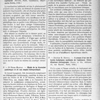 0164 - Page 163 - Partie scientifique. L’actualité scientifique. Les Thèses. Contribution à l’étude de la constipation habituelle et de son traitement, par Docteur G. -O. Defossez. (Nevers, Paris, Casablanca, Imprimeries Fortin, 1982) / Étude de la thyroxine synthétique et de son emploi thérapeutique, par Dr Pierre Martin / A propos d’un cas de kystes hydatiques multiples de l'abdomen. Considérations chirurgicales, par Docteur E. Heptia. (Jouve et Cie, éditeurs, Paris, 1932)