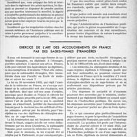 0168 - Page 167 - Partie professionnelle, Hygiène, Assistance, Mutualité, Intérêts corporatifs, Variétés. Travaux originaux. L’Actualité Professionnelle. Fédération des syndicats médicaux de la Seine. Ordre du jour voté le 5 janvier 1933 / Exercice de l’art des accouchements en France par des sages-femmes étrangères