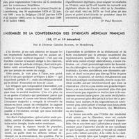 0170 - Page 169 - Partie professionnelle, Hygiène, Assistance, Mutualité, Intérêts corporatifs, Variétés. Travaux originaux. L’Actualité Professionnelle. Exercice de l’art des accouchements en France par des sages-femmes étrangères / L'assemblée de la confédération des syndicats médicaux français, (16, 17 et 18 décembre), par le docteur Gabriel Batier [Dr Paul Boudin]