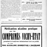 0196 - Page LXV-195 - Correspondance. Fiscalité. Le garage de la voiture qui ne sert pas à l’exercice de la profession n’est pas patentable / Patente sur la place occupée dans un garage public / Patente en cas de changement de domicile