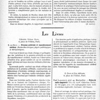 0233 - Page 232 - Partie scientifique. L’actualité scientifique. Les Congrès. XLIe congrès de l'association française de chirurgie, (suite). Chirurgie des nerfs du cœur, résumé du rapport de M. Leriche / Les Livres. Pression artérielle et ramollissement cérébral, par S. DeSèze, Librairie Octave Doin, Paris / Précis de radio-diagnostic, par Paul Lamarque, G. Doin et Cie, éditeurs, Paris