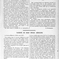 0238 - Page 237 - Partie professionnelle, Hygiène, Assistance, Mutualité, Intérêts corporatifs, Variétés. Travaux originaux. Chronique. La collaboration du syndicalisme médical à l'hygiène et à la médecine sociale. — Un dispensaire ambulant d’hygiène sociale. — Le service médical de nuit. — Goethe et ses affinités scientifiques et médicales, d’après Paul Le Gendre. — Mots de la fin [G. Duchesne] / Patente de deux époux médecins [Dr Paul Boudin]