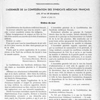 0244 - Page 243 - Partie professionnelle, Hygiène, Assistance, Mutualité, Intérêts corporatifs, Variétés. Travaux originaux. Chronique. Démographie et maternité chez les races noires africaines, Dr J. Legendre / L’assemblée de la confédération des syndicats médicaux français, (16, 17et 18 décembre), (Suite et fin). Ordres du jour