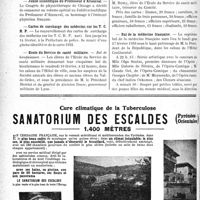 0271 - Page 270-VIII - Dernières nouvelles. Association pour le développement des relations médicales (A. D. R. M) / Jubilé scientifique du Professeur d’Arsonval / Cartes de surcharge des médecins sur les T. C. R. P / École du Service de santé militaire / Bal de la médecine française
