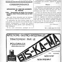 0277 - Page 276-XIV - A travers l’officiel. Réponses des Ministres aux questions des Parlementaires. Droits et devoir du médecin traitant d’un pensionné de guerre / Correspondance. Application du tarif des accidents du travail. Amputation de doigts. Ce n’est pas la lésion, mais l’intervention qui est tarifiable