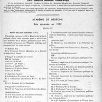 0308 - Page 307 - Partie professionnelle, Hygiène, Assistance, Mutualité, Intérêts corporatifs, Variétés. Travaux originaux. La XVIIe croisière médicale franco-belge, (8 avril-1er mai 1933). Programme des excursions. Prix des Excursions facultatives / Académie de médecine. Prix décernés en 1932, (Suite). Service des eaux minérales (1932)
