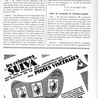 0336 - Page XIII-335 - A travers l’officiel. Réponses des ministres aux questions des parlementaires. Les appareils dentaires pour les dents perdues avant l’application de la loi sur les Assurances sociales ne peuvent être remboursés / Durée de la prescription du droit aux prestations de l’Assurance sociale / Durée des prestations de l’assurance-maladie