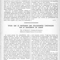 0347 - Page 346 - Partie scientifique. Travaux originaux. La clinique infantile au goût du jour. Pour comprendre le cri du nourrisson et du petit enfant, d’après M. Schachter. L’enfant crie d’une manière continue / Étude sur le traitement des polyarthrites chroniques par le gluconate de chaux, par le Docteur J. Graber-Duvernay