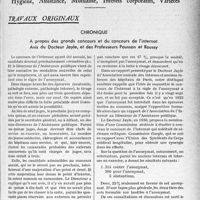 0356 - Page 355 - Partie professionnelle, Hygiène, Assistance, Mutualité, Intérêts corporatifs, Variétés. Travaux originaux. Chronique. A propos des grands concours et du concours de l’internat. Avis du Docteur Jayle, et des Professeurs Pousson et Roussy [G. Duchesne]