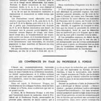 0371 - Page 370 - Partie professionnelle, Hygiène, Assistance, Mutualité, Intérêts corporatifs, Variétés. Travaux originaux. Chronique médico-militaire. Le fonctionnement du Service de santé d'un corps de débarquement sur le territoire français. Cas concret, Médecin colonel Schneider. Premier exercice pratique de l’École de perfectionnement des Médecins de réserve, 15 janvier1933 [G. Duchesne] / Les conférences en Italie du professeur E. Forgue