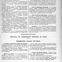 0380 - Page 379 - Partie professionnelle, Hygiène, Assistance, Mutualité, Intérêts corporatifs, Variétés. Faculté de médecine de Paris. Enseignement et actes de la Faculté / Hôpitaux de l’assistance publique de Paris. Enseignement, concours, avis divers