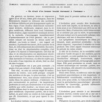 0415 - Page 414 - Partie scientifique. Travaux originaux. La clinique au goût du jour. Un nouvel acte du drame abdominal : la pancréatite aiguë hémorragique, d’après les travaux du Docteur B. Desplas et ceux de M. Roger Couvelaire. Douleur ombilicale déchirante et anéantissement subit sont les caractéristiques essentielles de ce drame. « On dirait d’un boxeur touché durement à l’estomac »