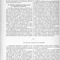 0417 - Page 416 - Partie scientifique. Travaux originaux. La clinique au goût du jour. Un nouvel acte du drame abdominal : la pancréatite aiguë hémorragique, d’après les travaux du Docteur B. Desplas et ceux de M. Roger Couvelaire. L’enquête : les preuves avant l’opération, pendant l’opération / Lebistouri, maître de la destinée