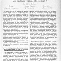 0418 - Page 417 - Partie scientifique. Travaux originaux. La clinique au goût du jour. Un nouvel acte du drame abdominal : la pancréatite aiguë hémorragique, d’après les travaux du Docteur B. Desplas et ceux de M. Roger Couvelaire. Lebistouri, maître de la destinée / Phlébopathies et troubles rhumatismaux associés. Leur traitement thermal est-il possible ?, par MM. les Docteurs Hugel, Armand Delmas, Saintorens