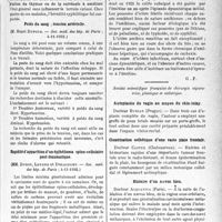 0428 - Page 427 - Partie scientifique. L’actualité scientifique. Les Sociétés Savantes. Paris. Contribution à l’étude des troubles endocriniens constatés au cours de la séborrhée et de l’acné (application de la technique interférométrique de Hirsch), Société de dermatologie ; 8-12-1932) / Poids du sang ; tension artérielle, (Soc. méd. des hôp. dé Paris ; 4-11-1932) / Rapidité d’apparition d’un épihélioma spino-cellulaire poste-traumatique, (Soc. méd. des hôp. de Paris ; 4-11-1992) / Hépatite amibienne à poussées ictériques ; abcès du foie consécutif, (Soc. méd. des hôp. de Paris ;4-11-1932) / Société scientifique française de chirurgie réparatrice, plastique et esthétique. Autoplastie du vagin au moyen du skin-inlay / Cicatrisation esthétique d’une vaste plaie frontale / Histoire d’un naevus bleu / Traitement des plaies de la face par rapprochement sans suture