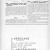 0467 - Page 466-LXXII - Correspondance. Fiscalité. Cessation de la patente / Jurisprudence du Conseil d’État concernant l’Imposition sur les traitements fixes / Imposition sur les traitements fixes. Frais de déplacement