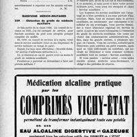 0469 - Page 468-LXXIV - Correspondance. Fiscalité. Point de départ de la patente. Déclaration de revenu / Questions médico-militaires. Obtention du grade de médecin auxiliaire