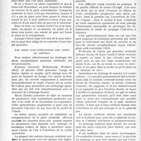0499 - Page 498 - Partie scientifique. Travaux originaux. Thérapeutique des abcès, par Dupuy de Frenelle. Abcès du cerveau. Comment reconnaître un abcès du cerveau avant qu’il ne soit trop tard pour guérir le malade par une opération. Traitement des abcès du cervelet d’origine otique / Les soins poste-opératoires des abcès du cerveau