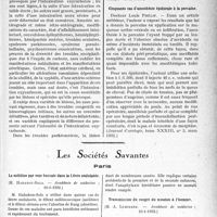 0504 - Page 503 - Partie scientifique. L’actualité scientifique. La Presse. La forme parkinsonienne de l’intoxication oxycarbonée [(Toulouse Médical, 1er août 1932)] / Cinquante cas d’anesthésie épidurale à la percaïne [(Journal d’urologie, tome XXXIII, n° 3, mars 1932)] / Les Sociétés Savantes. Paris. La mélitine par voie buccale dans la Lèvre ondulante, (Académie de médecine ; 10-1-1933) / L’anaphylaxie congénitale, (Académie de médecine ; 10-1-1933) / Transmission du rouget du mouton à l’homme, (Académie de médecine ; 10-1-1933)