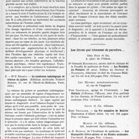 0512 - Page 511 - Partie scientifique. L’actualité scientifique. Les Thèses. Contribution à l’étude du traitement des troubles endocriniens chez l’homme, par Dr Pillière de Tanouarn Alain, Imprimerie Pierre Gourjon, Paris, 1932 / Le syndrome radiologique de sténose du pylore, par Dr P. Delbès (Éditions médicales Norbert Maloine, Paris, 1932) / Les livres qui viennent de paraître…