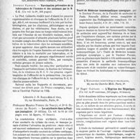 0577 - Page 576 - Partie scientifique. L'Actualité scientifique. Les Livres. Vaccination préventive de la tuberculose de l’homme et des animaux par le B. C. G, par Institut Pasteur, Masson et Cie, éditeurs, Paris / Les arythmies dans la Pratique Journalière, par Professeur Maurice Perrin et Dr G. Richard, Librairie J. -B. Baillière et fils, Paris, 6e / Traité de Médecine homéopathique synergique, par le Docteur Ponzio / L’Hygiène des Hépatiques, par Dr Roger Glénard, L’Expansion scientifique française, Paris, 6e