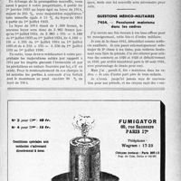 0596 - Page XXXVII-595 - Correspondance. Baux et locations. Majoration du loyer prorogé / Questions médico-militaires. Pensionné maintenu dans les cadres