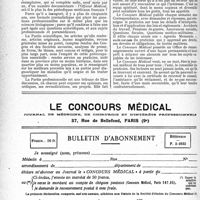 0601 - Page 600-XLII - Correspondance. Le concours médical. Son but. Sa présentation