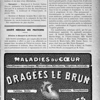 0676 - Page IX-675 - Dernières nouvelles. Mariages / Naissances / Société médicale des praticiens. Réunion et Banquet du 23 février 1933