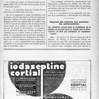 0678 - Page XI-677 - A travers l’officiel. État civil / Réponses des ministres aux questions des parlementaires. Les cotisations versées après la constatation de la maladie ne peuvent entrer en compte pour la détermination du droit aux prestations de l’assurance-maladie