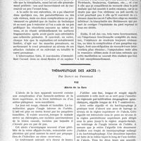 0693 - Page 692 - Partie scientifique. Travaux originaux. Clinique chirurgicale. La maladie de Volkmann, M. J. -P. Tourneux / Thérapeutique des abcès, par Dupuy. Abcès de la face