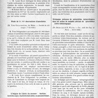 0703 - Page 702 - Partie scientifique. L’actualité scientifique. Les Sociétés Savantes. Paris. Syncope anesthésique. Injection intracardiaque d’adrénaline. Réanimation suivie d’oedeme du poumon, (Société de chirurgie ; 14-12-1932) / Étude de 21. 000 observations d’anesthésie, (Société de chirurgie ; 7-12-1932) / L’énigme de l'abcès du poumon : émétine, bronchoscopie, trachéofistulisation, ou pneumectomie, (Soc. de médecine de Paris, 26-11-1932) / Décharges précoces de spirochétes intracellulaires dans les urines de malades atteints de spirochétose ictéro-hémorragique, (Soc. méd. des hôp. de Paris ; 18-11-1932)