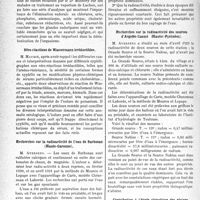 0705 - Page 704 - Partie scientifique. L’actualité scientifique. Les Sociétés Savantes. Toulouse. Société de médecine, de chirurgie et de pharmacie. L’émonctoire sudoral / Séro-réactions de Wassermann irréductibles / Recherches sur la radioactivité de l’eau de Barbozan (Haute-Garonne) / Recherches sur la radioactivité des sources d’Argelès-Gazost (Hautes-Pyrénées) / Contribution à l’étude climatique des régions de la Montagne Noire et des massifs de l’Agout