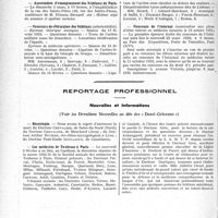 0733 - Page 732 - Partie professionnelle, Hygiène, Assistance, Mutualité, Intérêts corporatifs, Variétés. Hôpitaux de l’assistance publique de Paris. Enseignement, concours, avis divers / Reportage professionnel. Nouvelles et Informations, (Voir les dernières nouvelles en tête des «Demi-Colonnes »). Nécrologie [Docteur Chevalier, Arthur Rivière, Docteur Paul-Emile Goullioud] / Les médecins de Toulouse à Paris