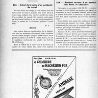 0739 - Page 738-LXVIII - Correspondance. Accidents du travail. Demande de certificat / Calcul de la rente d’un accidenté du travail / Accident survenu à un employé des Ponts et Chaussées